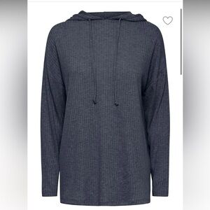 Loose-Fit Rib-Knit Hoodie - New with tag